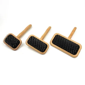 Bamboo Slicker Brush with Soft Rubber Pad